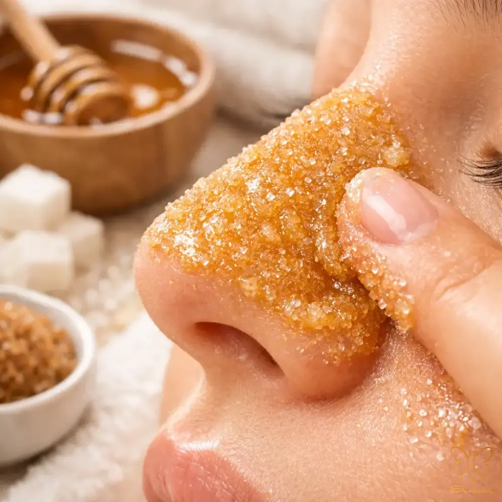 معجزه ترکیب عسل و شکر برای لایهبرداری ملایم