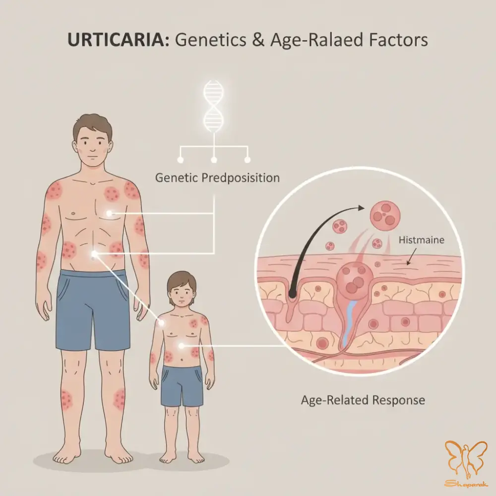 آیا کهیر Urticaria ژنتیکی است یا سن مهم است آیا کهیر Urticaria ژنتیکی است یا سن مهم است