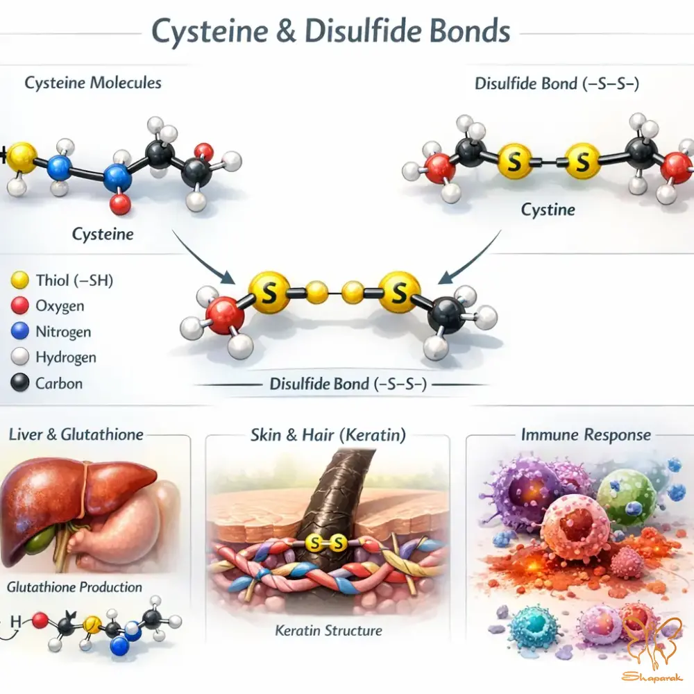 محل فعالیت های&nbsp;سیستئین در بدن ما