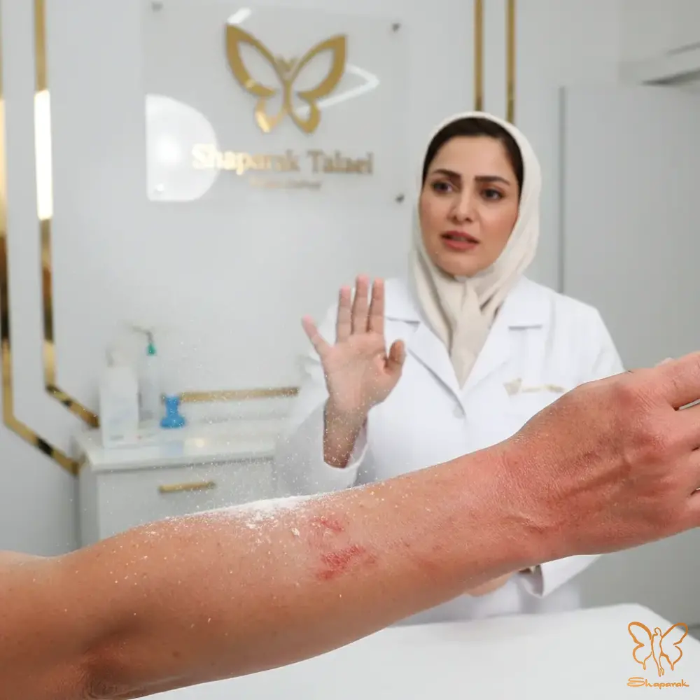 پودر بچه برای آفتاب سوختگی
