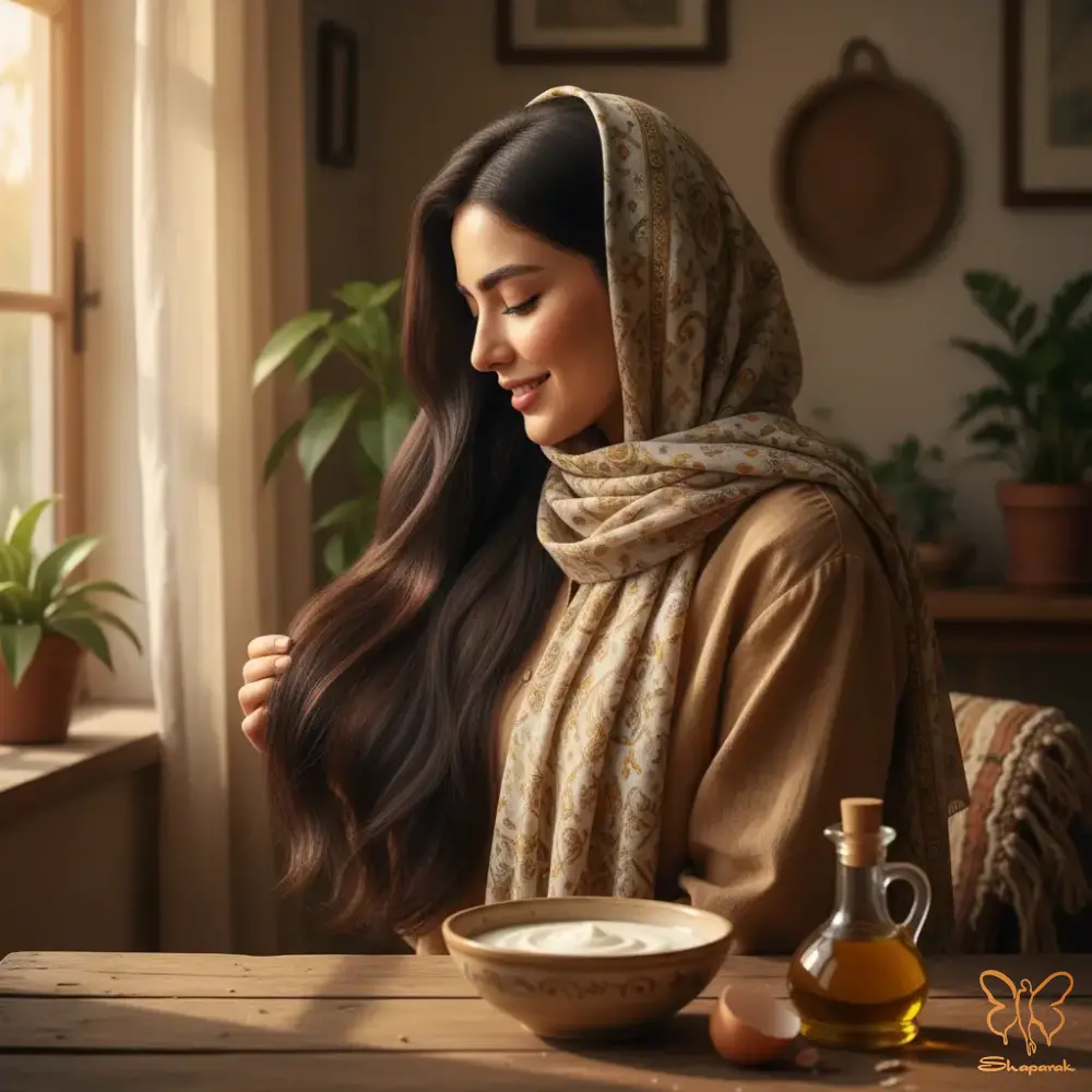 ماسک احیاکننده موی آسیبدیده با ماست