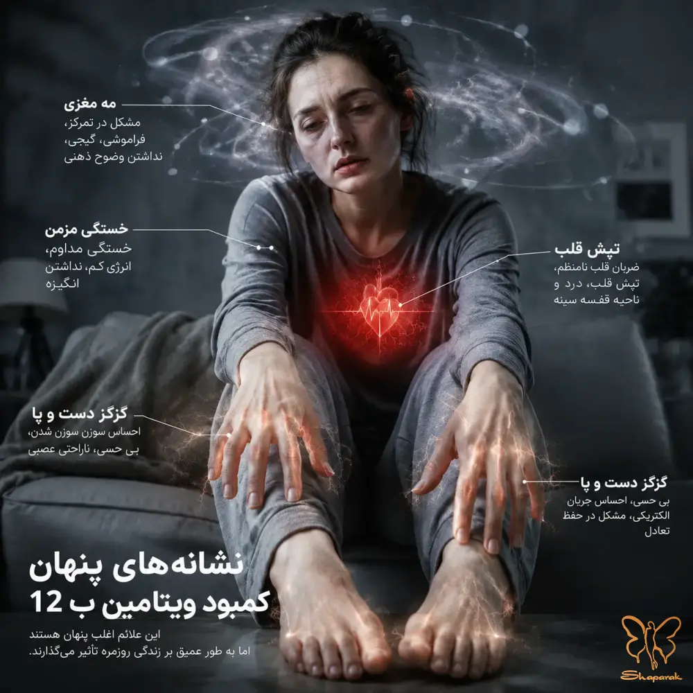 نشانههای پنهان کمبود ویتامین ب ۱۲ در بدن