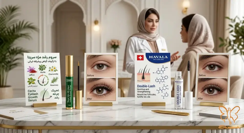مقایسه ترکیبات و اثربخشی در پرپشت کردن مژه