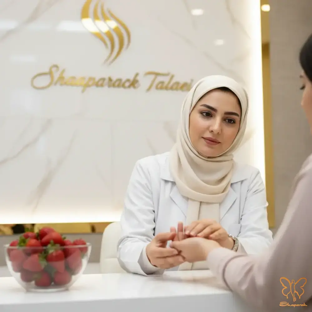 درمان لک صورت مرز توت فرنگی و لیزر تخصصی در شاپرک طلایی مشهد