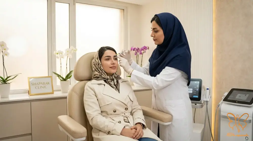 هایفوتراپی برای لیفت صورت آر اف فرکشنال اسکارلت&nbsp;و&nbsp;تزریق بوتاکس برای رفع چین و چروک