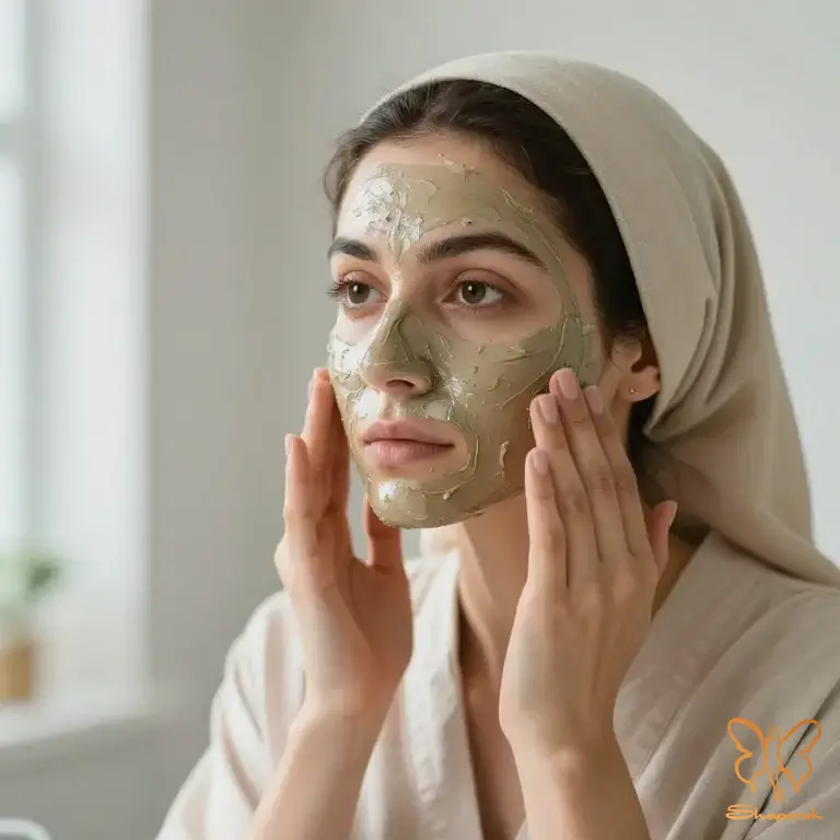 ماسک خاک رس توصیه کلینیک شاپرک طلایی مشهد