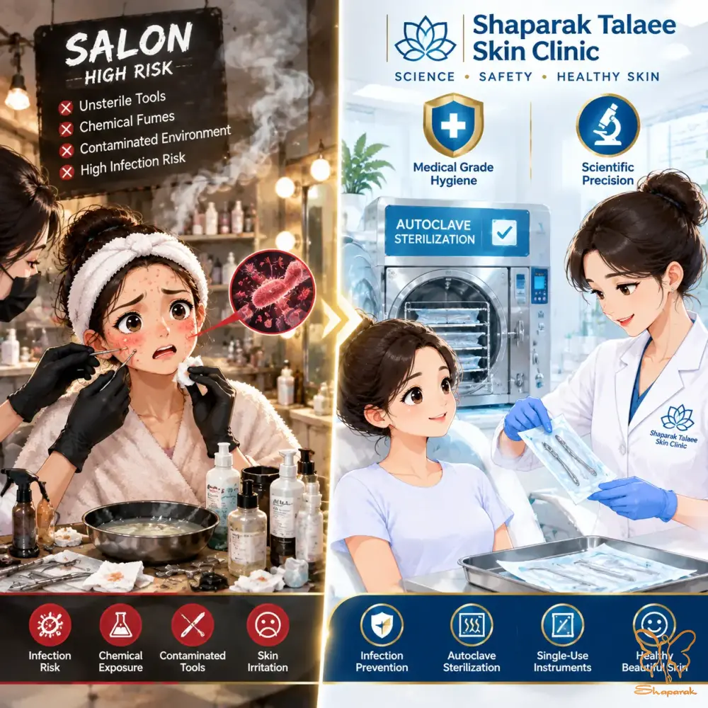 خطرات بهداشتی و عدم رعایت استانداردهای استریلیزاسیون در محیطهای سالنی
