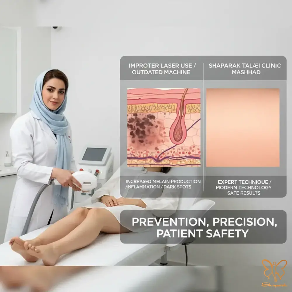 تیرگی پوست بعد از لیزر موهای زائد