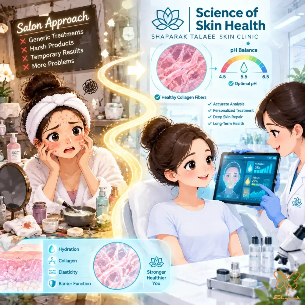 از پاکسازی سطحی تا تراپی عمیق سلولی در کلینیک پوست شاپرک طلایی مشهد