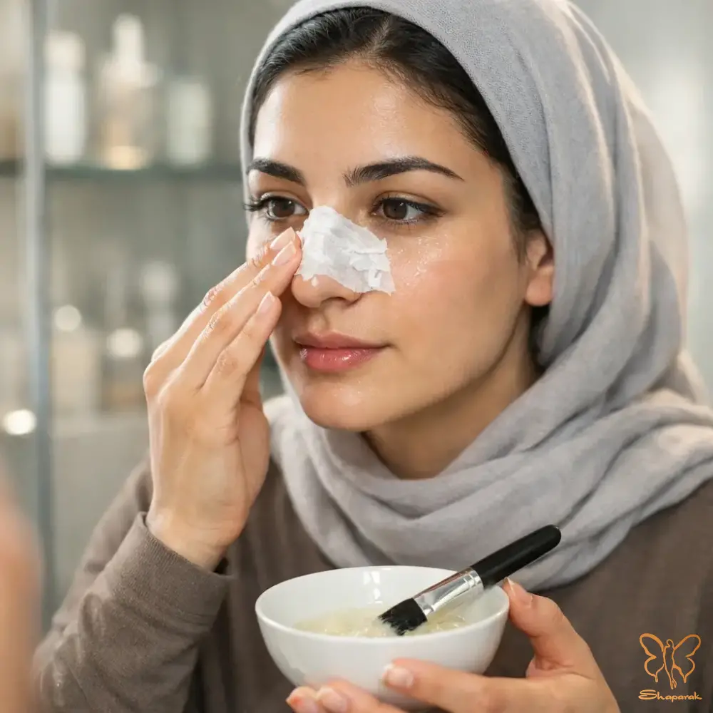 چسب بینی خانگی کندن جوش سرسیاه یا آسیب به مویرگها