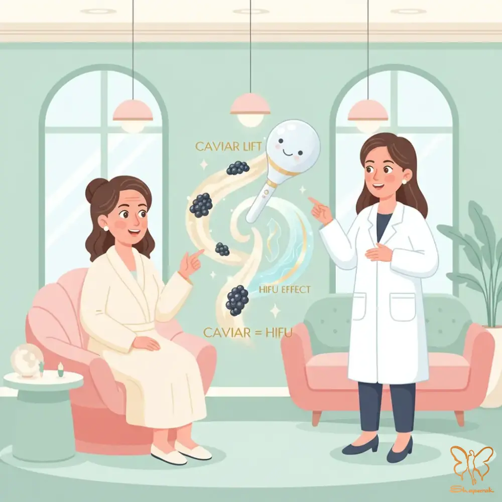 تجربه لیفتینگ بدون جراحی با هایفوتراپی HIFU در کلینیک شاپرک طلایی
