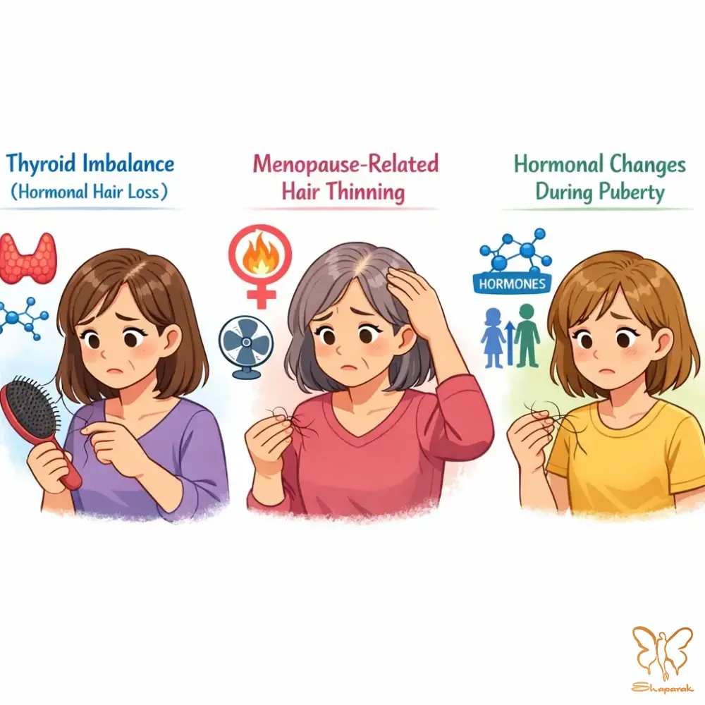 ریزش مو در دوران یائسگی و بلوغ