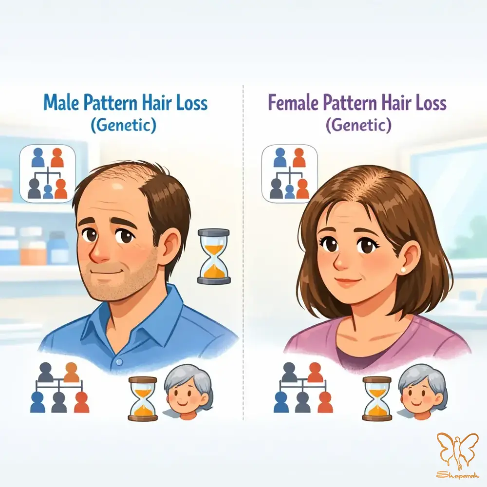 تأثیر سن بر ریزش موی ارثی