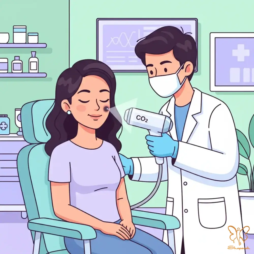 برداشتن خال با لیزر CO2 در مشهد دقیق سریع و با حداقل جای زخم