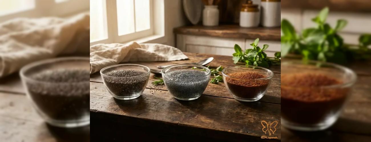 بررسی علمی دانه چیا، خاکشیر و تخم شربتی برای پوست و مو + خدمات تخصصی در مشهد 