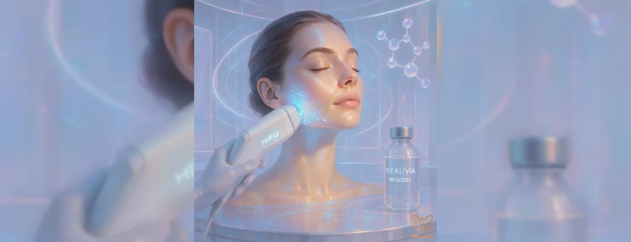 پروتکل طلایی جوانسازی: درمان ترکیبی هایفو و مزوژل نئوویا در کلینیک شاپرک مشهد