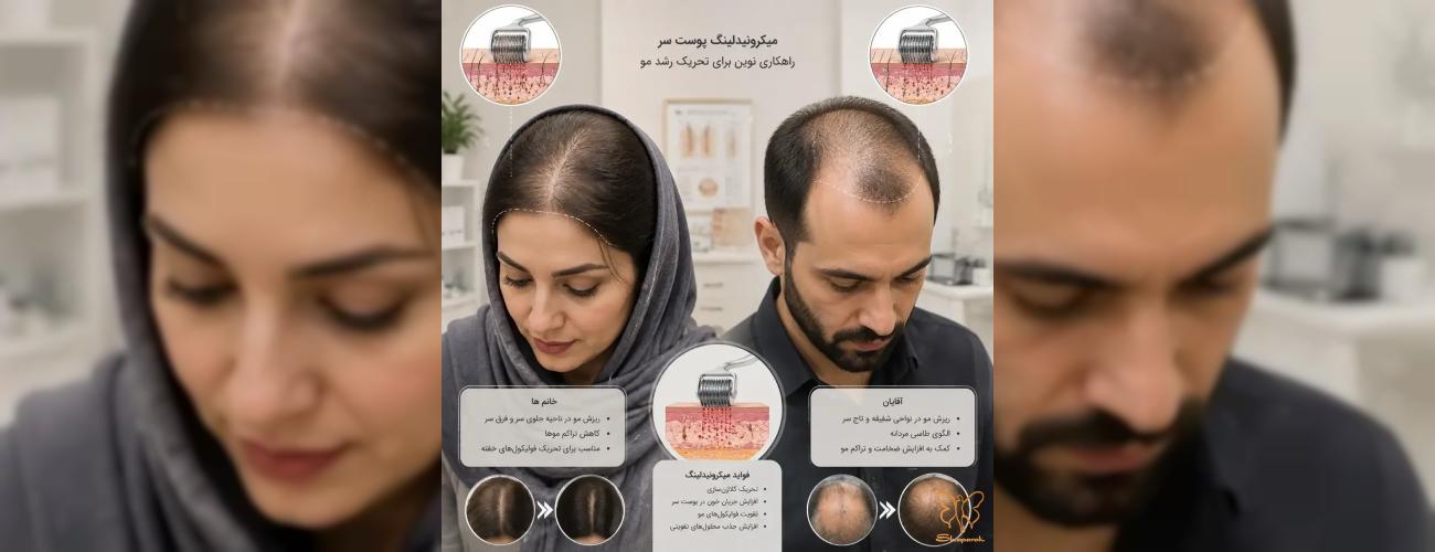  مقایسه تاثیر نیدلینگ سر برای تقویت رشد مو در خانم‌ها و آقایان