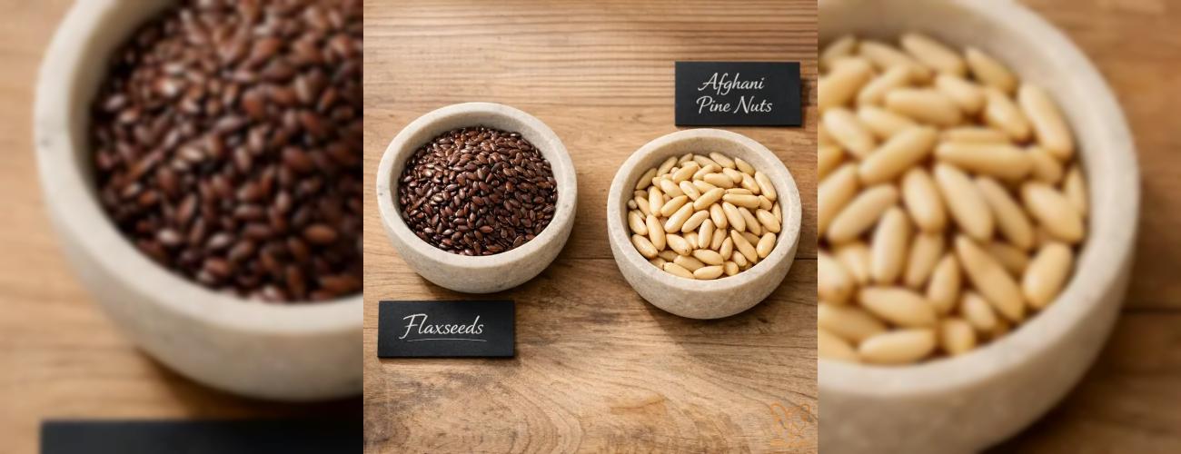 شادابی پوست و مو با بذر کتان و چلغوز افغانی+ درمان های تخصصی مشهد