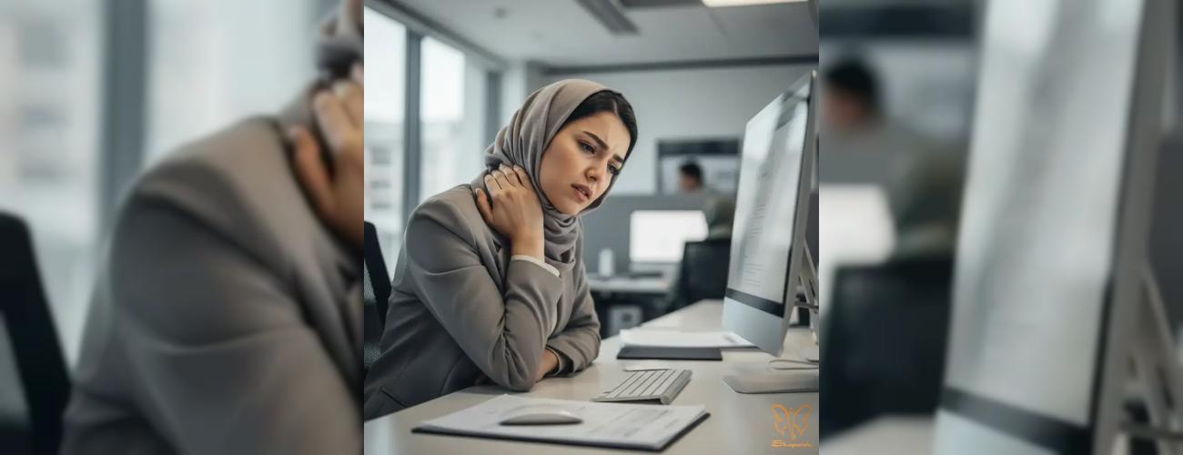 چگونه (وضعیت نشستن) شما پشت میز کار، به غبغب و افتادگی پوست کمک می‌کند؟ 