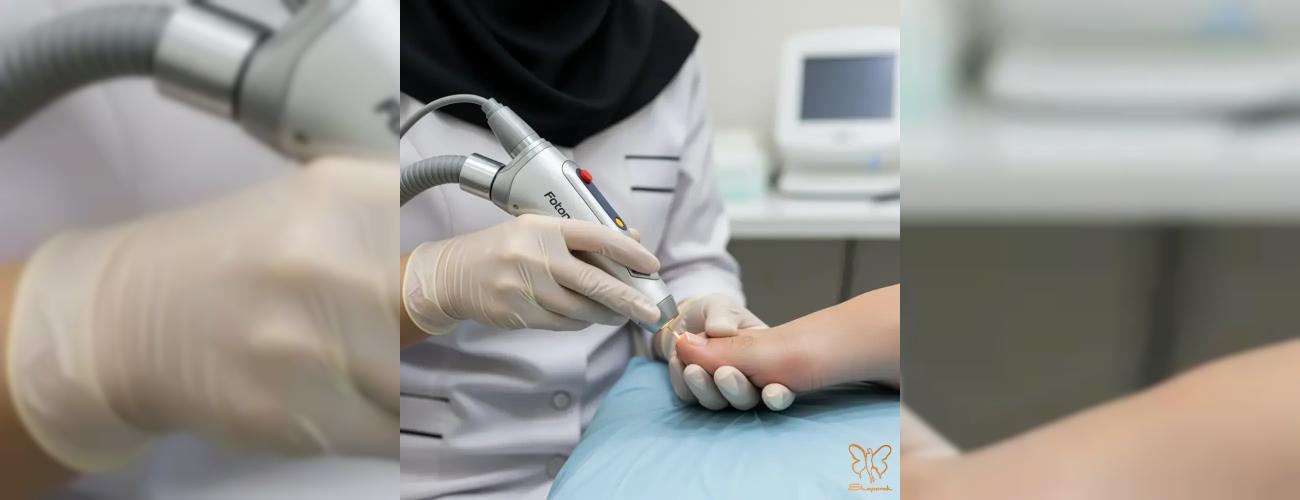 درمان قطعی قارچ ناخن با لیزر در مشهد | کلینیک شاپرک طلایی