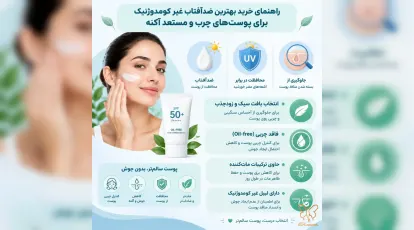 راهنمای خرید بهترین ضدآفتاب غیر کومدوژنیک برای پوست‌های چرب و مستعد آکنه در شاپرک طلایی مشهد