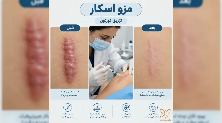مزو اسکار چیست؟ بهترین روش تزریق کورتون برای جای زخم در کلینیک شاپرک طلایی مشهد